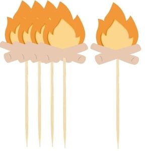 Fire Cupcake Toppers, Baby Shower Cake Decorations Fireman Themed Cake Topper